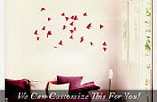 Bird Flock Flying in air and sky small set of 26 wall vinyl decal stickers silhouettes 2039